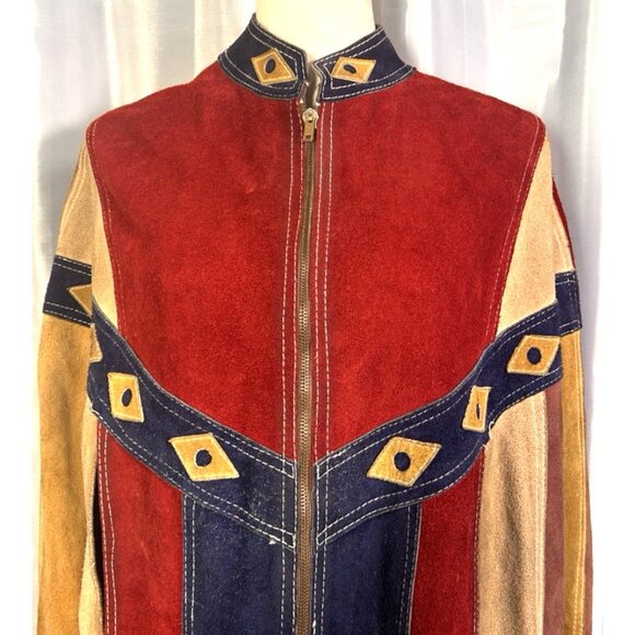 Vintage Country Place Queen of the Capes Long Suede Poncho Cape Zipper Front - Picture 2 of 14